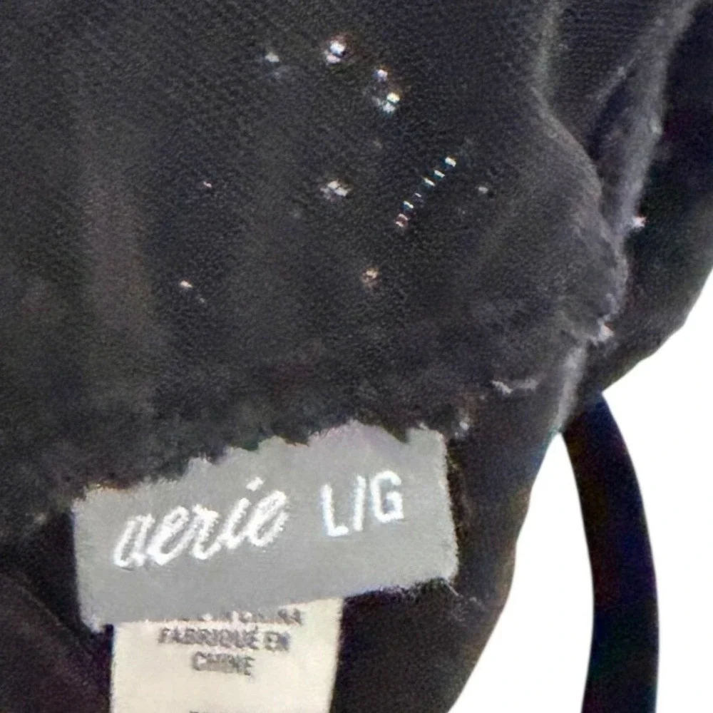 Aerie Black Floral Lace Bralette Adjustable Straps Size‎ Large L/G